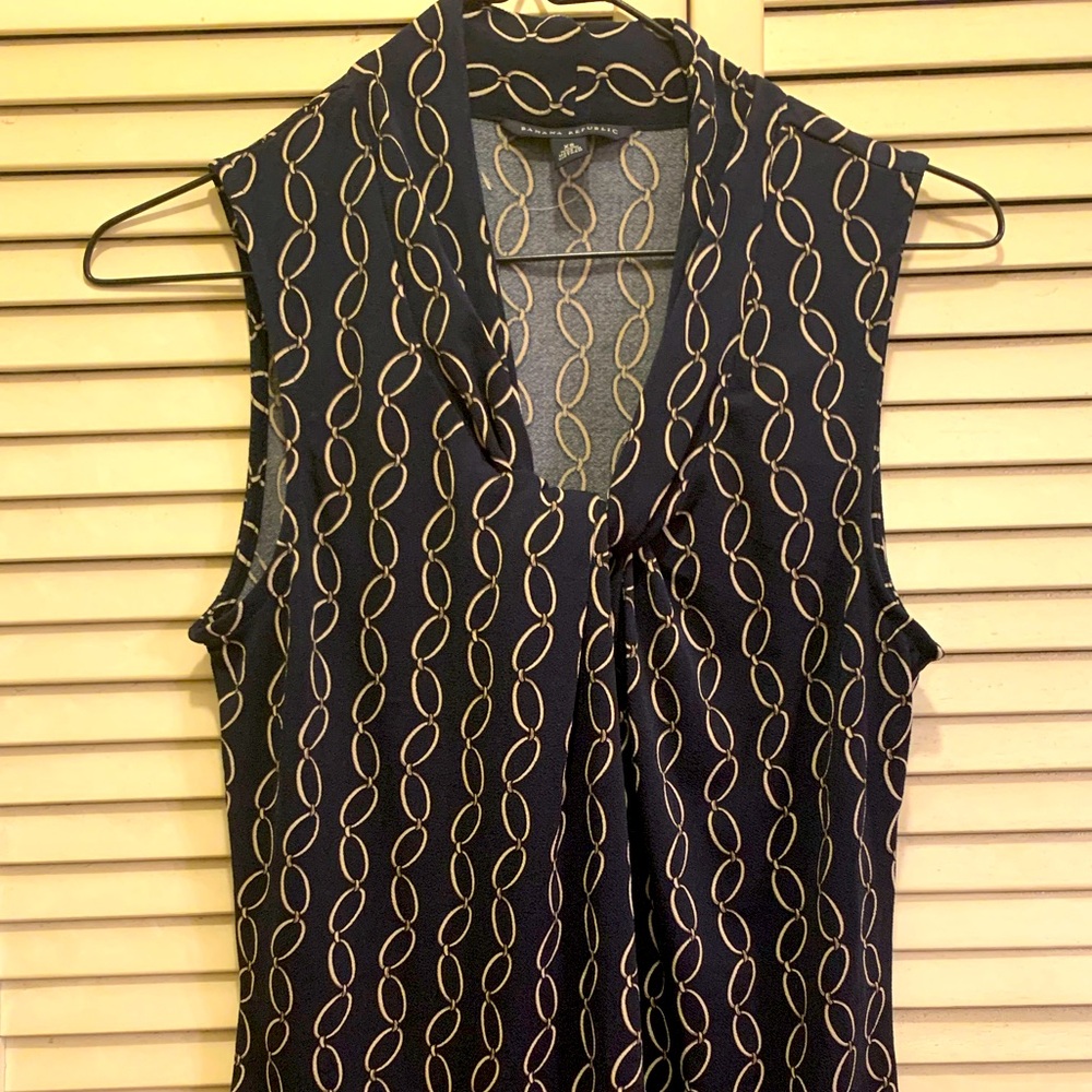 Banana republic blouse shirt navy blue xsmall